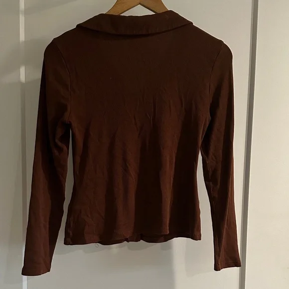 Madewell Chocolate Button-Down Shirt - Picture 7 of 8